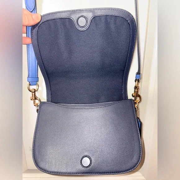 💙 Coach Saddle Bag 20 Signature Canvas & Leather Horse & Carriage C4059 - Picture 9 of 14